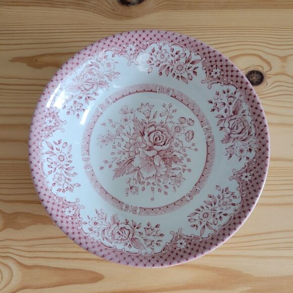 Vintage English Ironstone Kew Gardens Pink Floral Cereal Soup Bowls 4pcs - Picture 2 of 4
